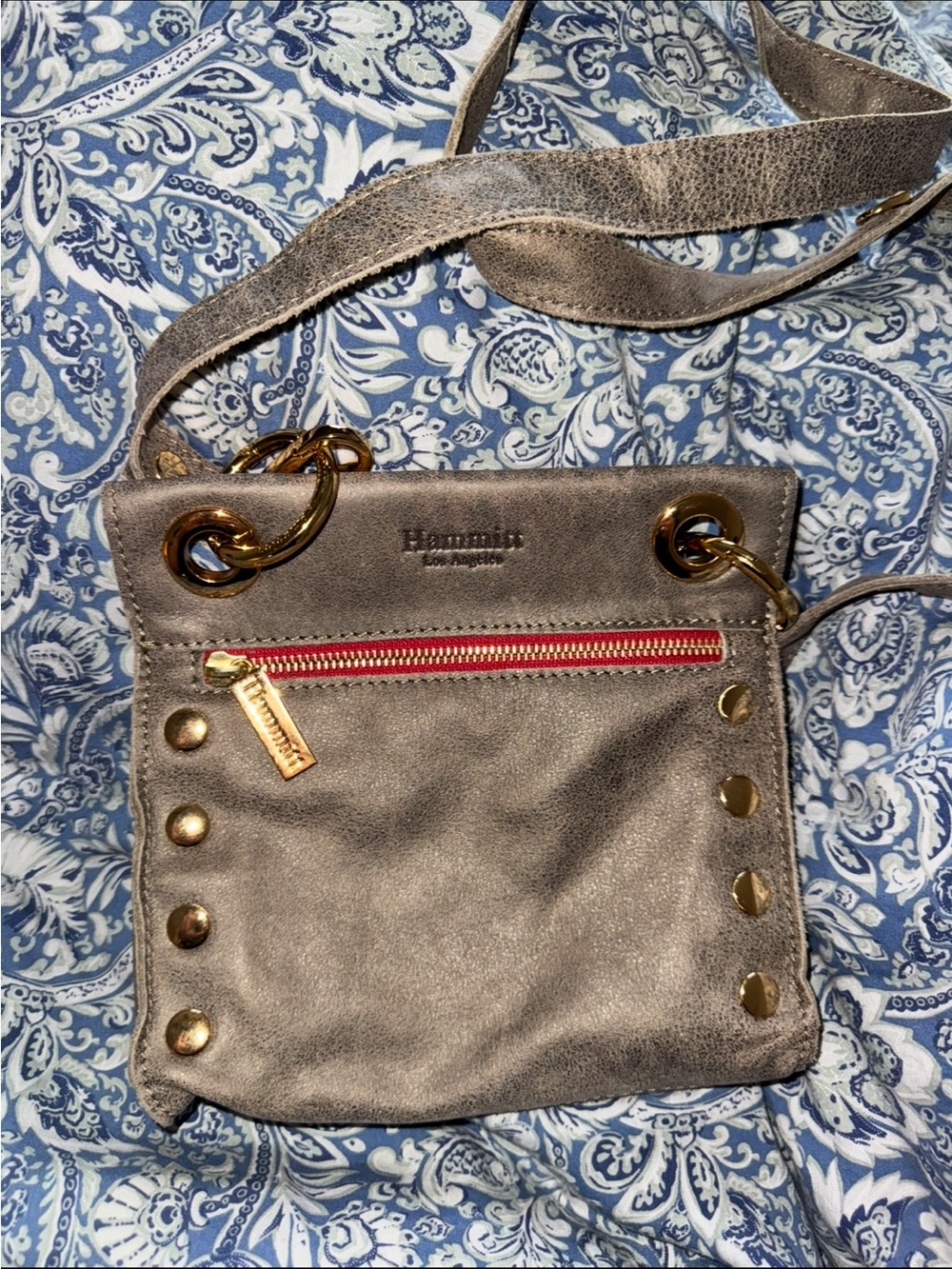 Hammitt Tony Small Crossbody Bag in Pewter & Gold